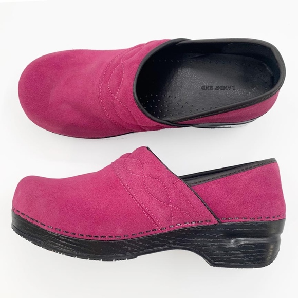 Lands' End Shoes - Lands End Womens Clogs Size 8 B Suede Leather